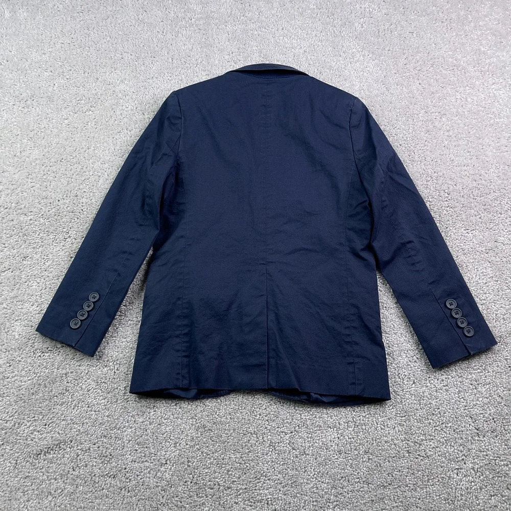 J Crew Crewcuts Blazer Boys 6-7 Blue Cotton Thompson Jacket Coat Church Wedding
